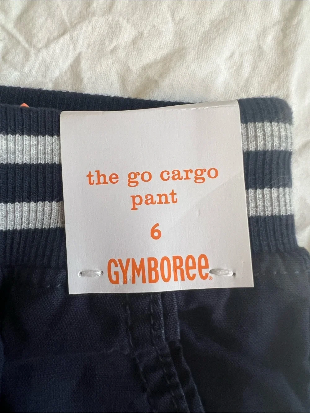 NWT Gymboree Boys Pull On Cargo Navy Blue Pants Elastic Waistband Size 6